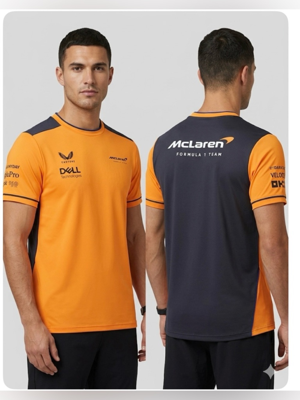 McLaren Men's Orange & Navy Short Sleeve Team Tee